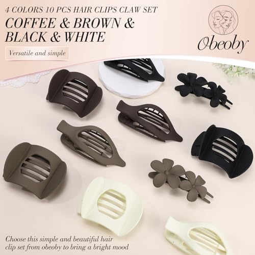Flat Hair Clips for Women 10 Pcs French Claw and Duckbill Barrettes