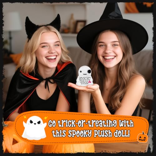 Ghost Friends Best Friend Gift for Women Halloween Birthday Friendship Crochet Ghost - Handmade Quirky Keepsake