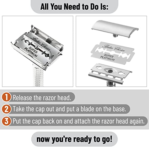 Bates Double Edge Safety Razor Blades - 40 Pack Stainless Steel