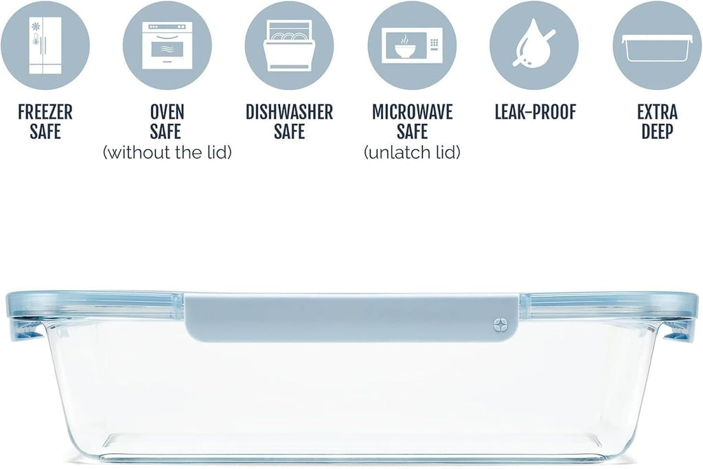 Pyrex 9x13-Inch Deep Glass Bakeware Dish - Airtight Lid for Versatile Baking & Meal Prep