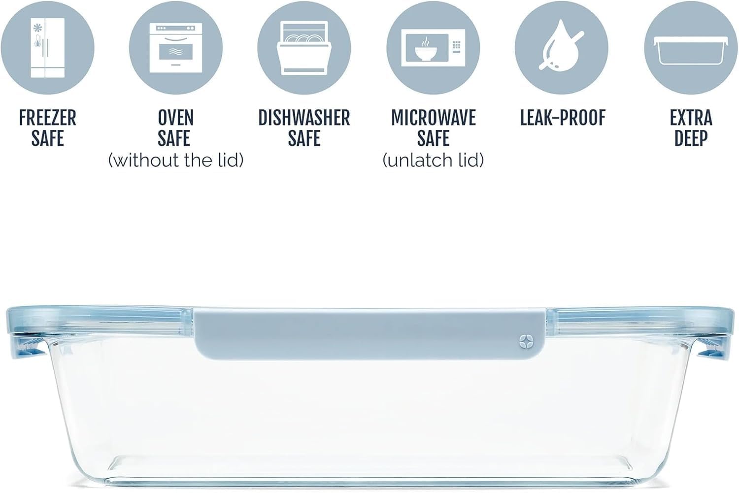 Pyrex 9x13-Inch Deep Glass Bakeware Dish - Airtight Lid for Versatile Baking & Meal Prep