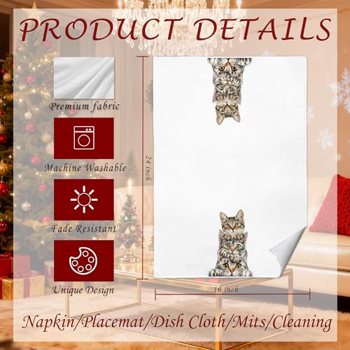 GSGFDSHF Cat Towel C - 16x24 Inch Cat Lover Kitchen & Bathroom Decorative Towels