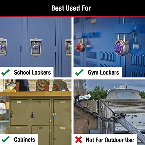 Master Lock 1505D Combination Padlock for School and Gym Lockers (Color Varies)