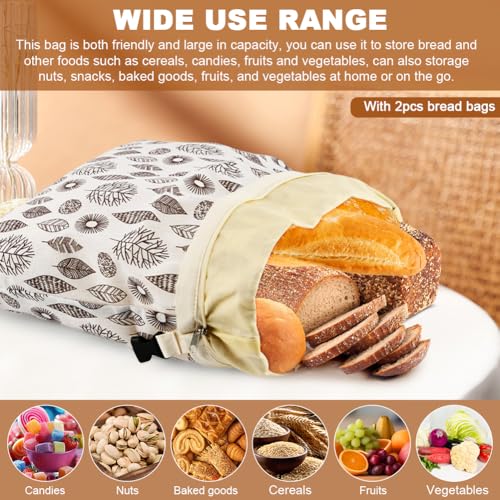 Reusable Beeswax Bread Bags - 2 Pack for Fresh Baked Goods