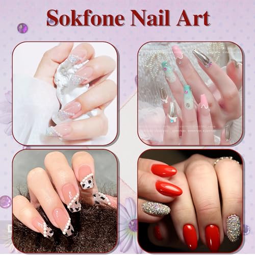 Sokfone Red Self-Adhesive Face Gems Rhinestone Stickers 3 Sheets