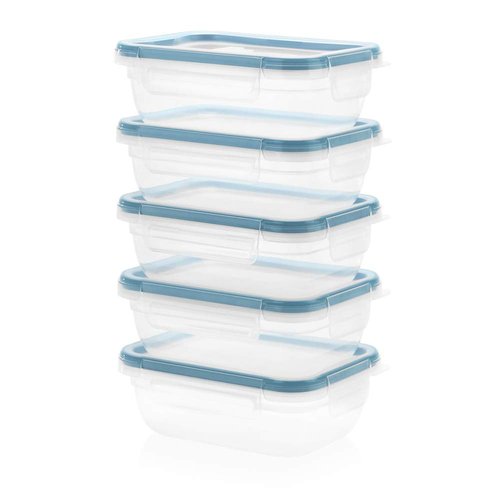 Snapware Plastic Total Solutions (5-Pack, 3 Cup) Food Storage Containers Set, Airtight & Leakproof Plastic Locking BPA-Free Lids Tupperware, Freezer Dishwasher Microwave Safe