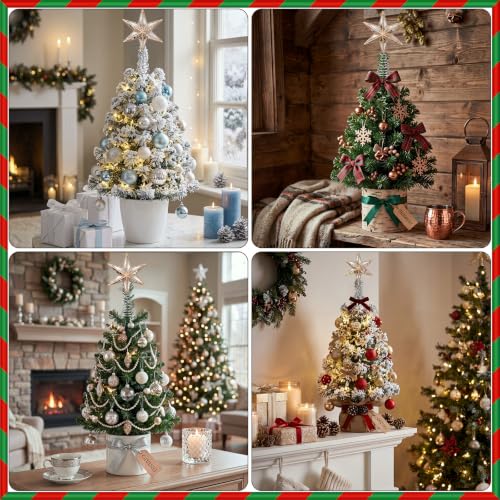 Pet 4.7 Inch Gold Mirrored Bethlehem Star Christmas Tree Topper - Holiday Decor