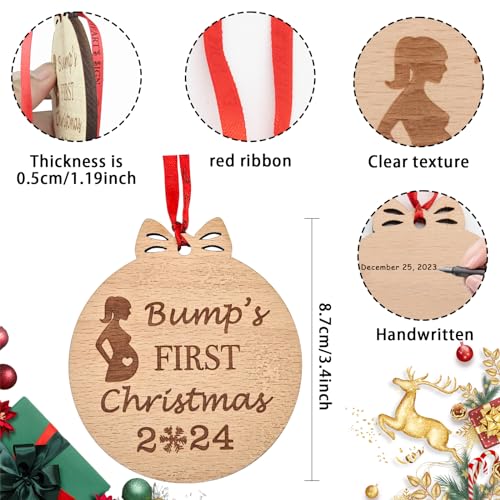 Baby's First Christmas Ornament 2024 - 3in Wooden Keepsake