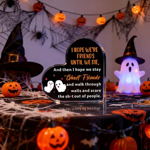 Best Friend Boo Basket Stuffers - Heart-Shaped Ghost Plaque