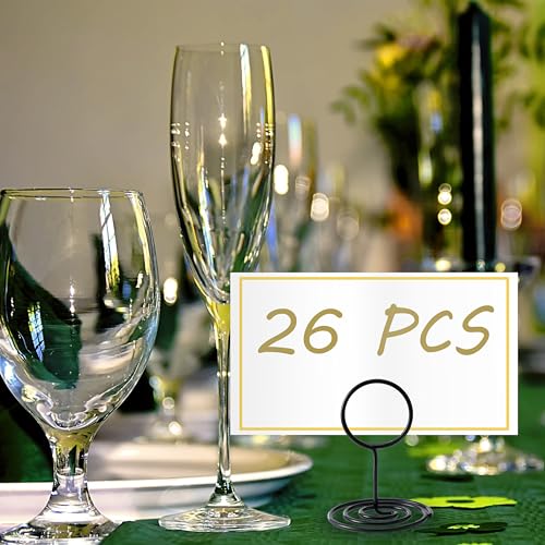 26PCS Black Table Number Holders - 2-Inch Metal Place Card Stand