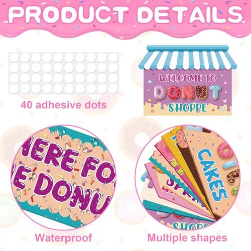 20 Pcs Donut Party Decorations - Directional Signs for Birthdays & Showers