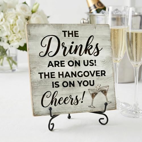 Rustic White-Cheers Bar Sign - Funny Home Bar Decor