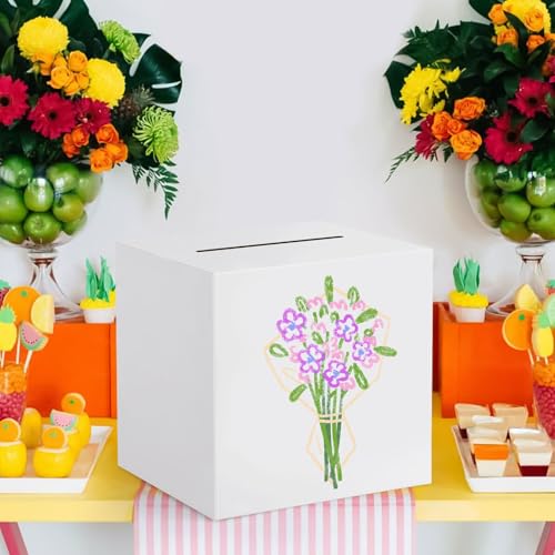 White Card Box with Slot - 11.8'' Gift Box for Weddings & Parties
