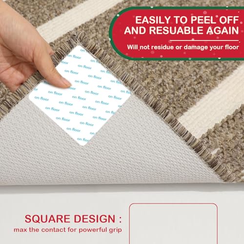 12 PCS Non-Slip Rug Grippers for Hardwood Floors - Large Pads