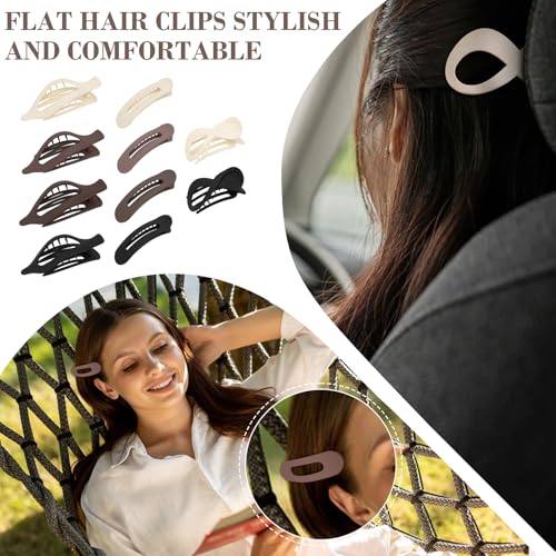 WHAVEL 10 Pcs Flat Hair Claw Clips Matte Neutral Hair Accessories for Women
