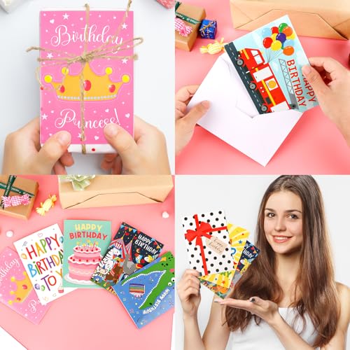 Hooqict Kids Birthday Cards, Assorted 10-Pack with Envelopes - Variety 2