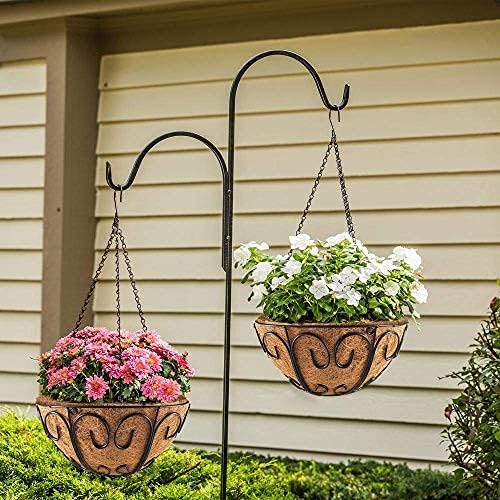 Butterfly Shape | 2 Pack Metal Hanging Planter Basket - Round Wire Holder with Coco Coir Liner for Indoor/Outdoor Garden Decor