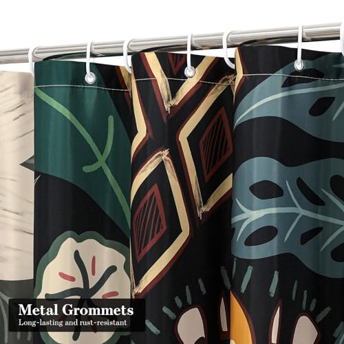 MitoVilla Boho Floral Shower Curtain, Vintage Botanical Fabric 72x72 - Flower 02