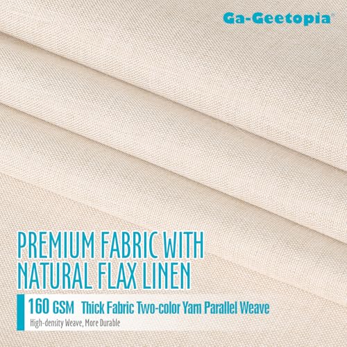 Linen Textured Shower Curtain 72x72 - Boho Farmhouse Beige Bathroom Set