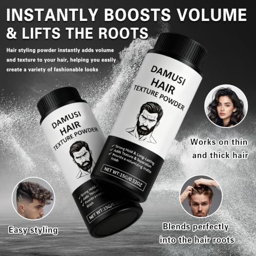 DAMUSI Hair Styling Powder - Matte Finish Volumizing & Texturizing Powder