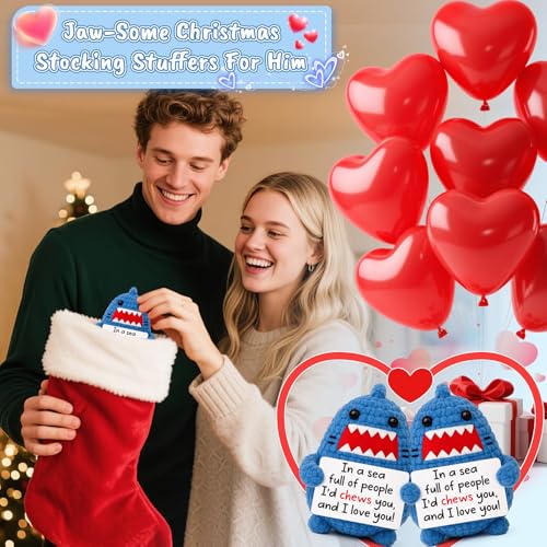 Crochet Shark Gift for Couples - Romantic Anniversary & Valentine's Idea
