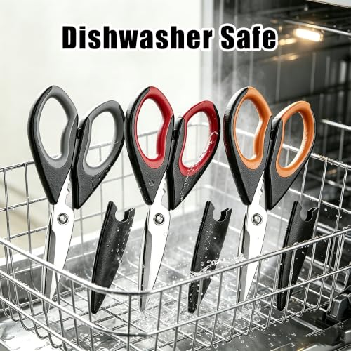 BJDDM 3 Pack Kitchen Shears - Heavy Duty Stainless Steel Scissors with Herb Stripper