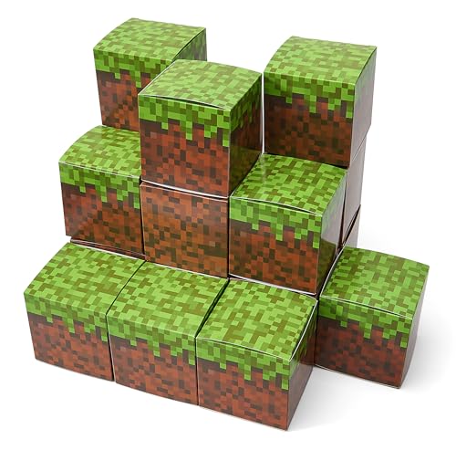 24 Pixel Gift Boxes for Video Game Party Decorations - 3.5x3.5 Inch