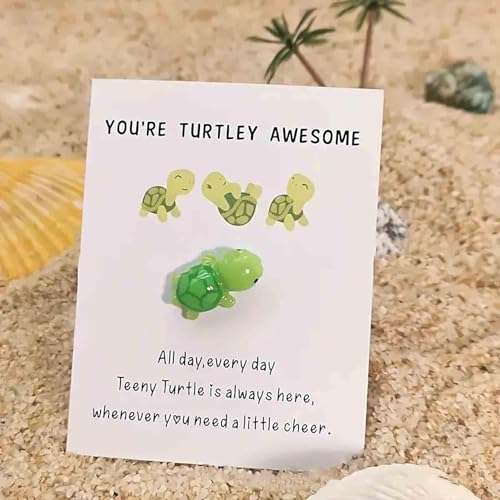 Handmade Emotional Support Turtle Gift with Encouragement Card
