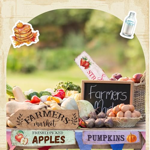 Farmers Market Directional Signs, 10-Pack Cardstock Party Decor, 14 Inch