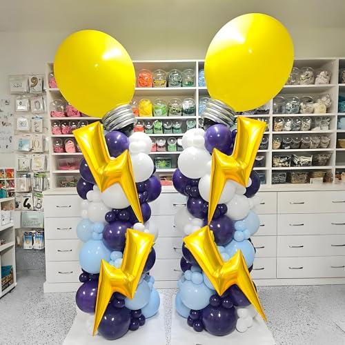 6Pcs 36-Inch Flash Lightning Bolt Foil Balloons for Superhero Party Decor