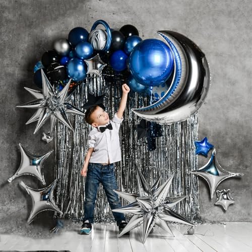 22 Pcs Silver Star Balloons - 22/18/10 Inch Foil Mylar Set