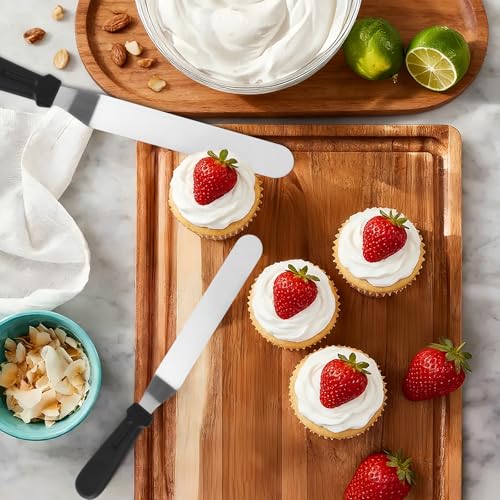 KEKEGO Icing Spatula Set - 3 Sizes, Offset Design for Cake Frosting