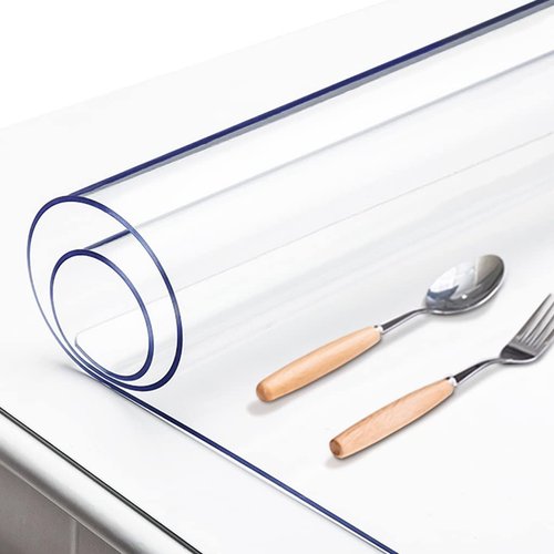 AimerGro 40X100 Inch Clear Table Protector 1.5mm Thick Plastic Table Cover Protector Waterproof Tablecloth Cover Rectangle Vinyl Desk Top Writing Mat PVC Table Pad for Wood Coffee Dining Room Tabletop