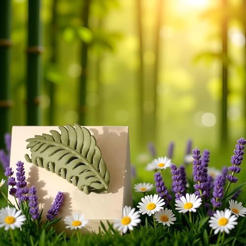 Green Leaf Hair Claw Clip 3.5 Inch Non-Slip Hair Jaw Clamp