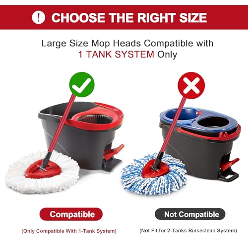 Tidy Monster Microfiber Mop Replacement Heads - 3 Pack for O-Cedar Spin Mop
