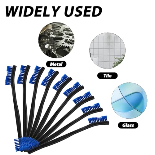 9-Piece Double-Ended Nylon Cleaning Brush Set - Blue Small Detail Crevice Tool