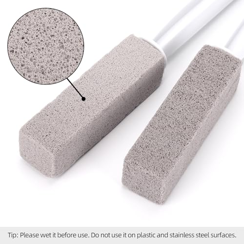 Pumice Stone Toilet Bowl Cleaner with Long Handle - 4 Pack Hard Water Remover