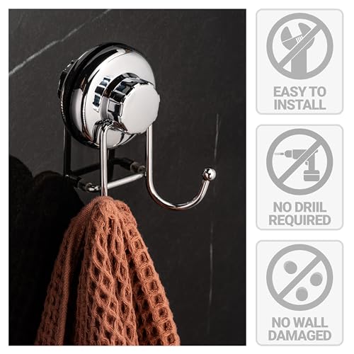 HASKO Powerful Vacuum Suction Cup Hook - Rust-Proof Stainless Steel