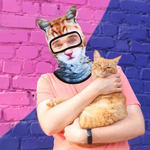 3D Cat Ski Mask Dog Balaclava Sheisty Breathable Ice Silk Cycling Face Cover for Sunscreen Protection Outdoor