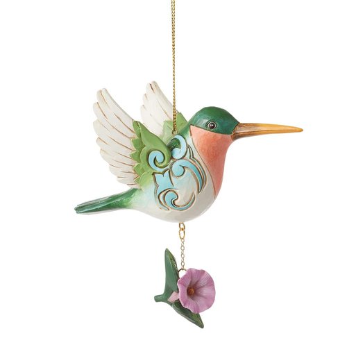 Enesco Jim Shore Heartwood Creek Nature's Meadow Hummingbird Hanging Ornament, 3.98 Inch, Multicolor