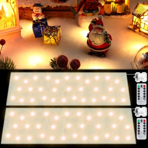 Christmas Snow Blanket with LED Lights - Warm White 59x16 Inch Holiday Decor