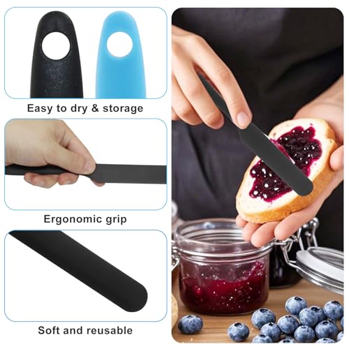 Waziaqoc 3PCS Silicone Jar Spatula Set with Long Handle