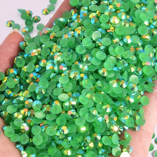 BLINGINBOX 6mm Emerald AB Resin Flatback Rhinestones 500pcs