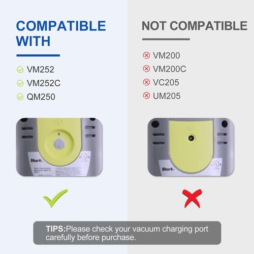 LANMU Charger Compatible with Shark VACMOP VM252 VM252C QM250 VACMOP Pro Cordless Hard Floor Vacuum Mop, Replacement Power Cord Magnetic Charger
