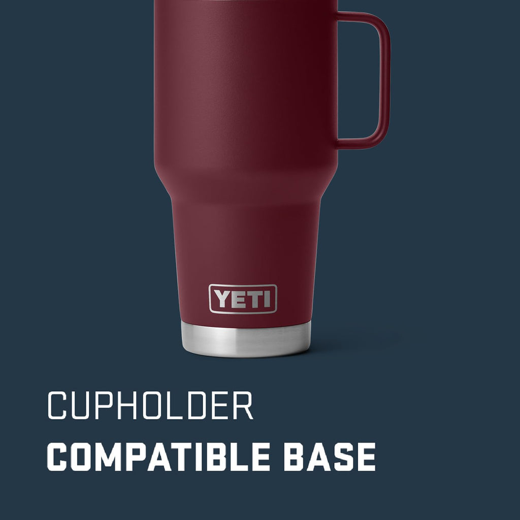 YETI Rambler 30 oz Travel Mug, Stainless Steel, Vacuum Insulated with Stronghold Lid, Wild Vine Red