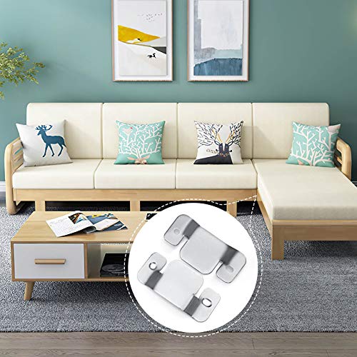 Sectional Couch Connector Brackets - Heavy Duty Metal Sofa Interlock, 4 Pack