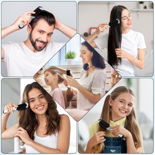 Foldable Hair Brush with Mirror Portable Travel Detangling Comb