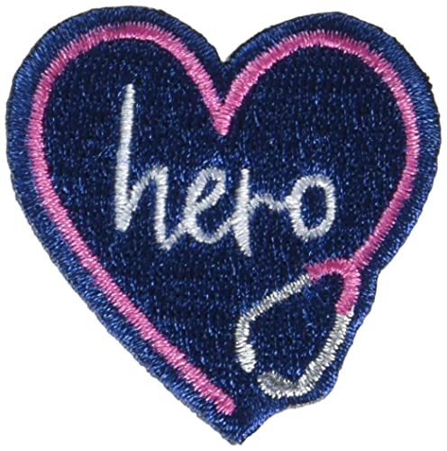 Hero Heart Iron-On Applique Patch for Clothes & Accessories - 1.75"