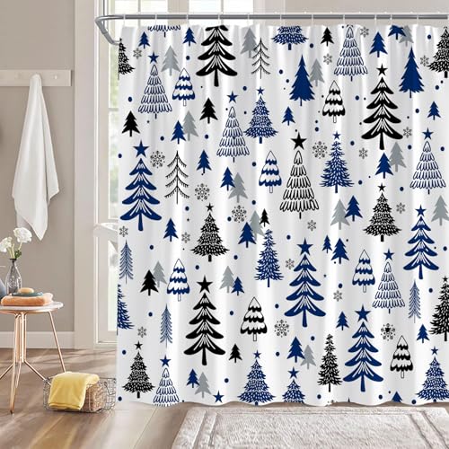 Christmas Gnomes Shower Curtain - 71x71 Inch Holiday Decor