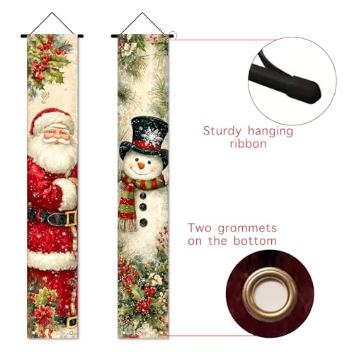 Nuxovilar Merry Christmas Door Cover Banner 2Pcs 71x12In Polyester